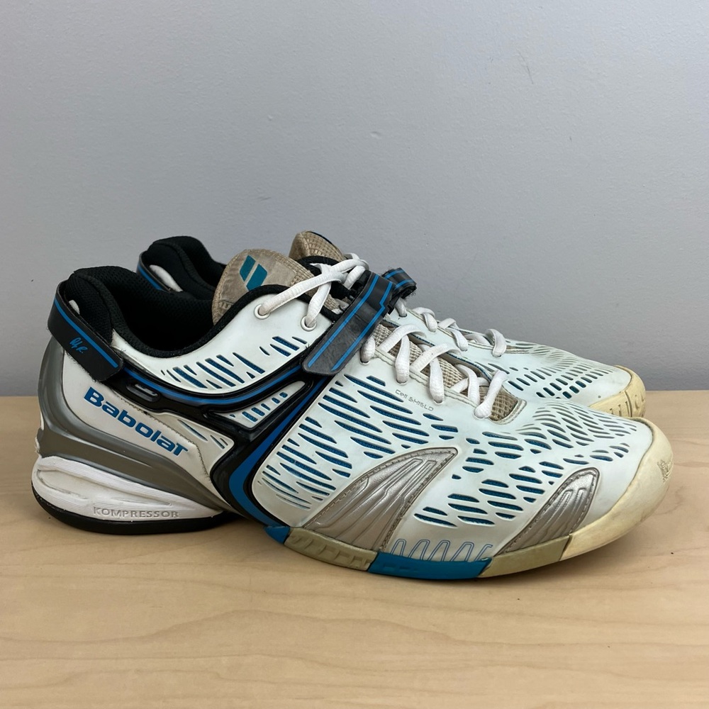 Babolat Men’s Size 10.5 Propulse 4 Tennis Pickleball Shoes White & Blue